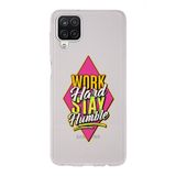 Manitoba Samsung Galaxy A22/M22/M32 Uyumlu Work Hard Tasarımlı Baskılı Şeffaf Telefon Kılıfı