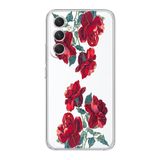 Manitoba Samsung Galaxy A25 ile Uyumlu Baskılı Yumuşak Silikon Şeffaf Telefon Kılıfı, Çiçek Desen