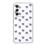 Manitoba Samsung Galaxy A25 ile Uyumlu Baskılı Yumuşak Silikon Şeffaf Telefon Kılıfı, Mor Fiyonk Deseni