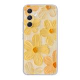 Manitoba Samsung Galaxy A25 ile Uyumlu Baskılı Yumuşak Silikon Şeffaf Telefon Kılıfı, Sarı Çiçek Deseni