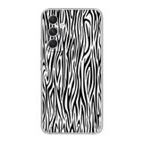 Manitoba Samsung Galaxy A25 ile Uyumlu Baskılı Yumuşak Silikon Şeffaf Telefon Kılıfı, Zebra Desen