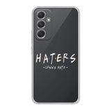 Manitoba Samsung Galaxy A25 ile Uyumlu Haters Tasarımlı Şeffaf Telefon Kılıfı, Çok Renkli