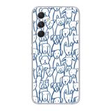 Manitoba Samsung Galaxy A25 ile Uyumlu Kedi ve Köpek Tasarımlı Şeffaf Telefon Kılıfı