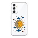 Manitoba Samsung Galaxy A25 Uyumlu Ay Güneş ve Gezegen Tasarımlı Baskılı Şeffaf Telefon Kılıfı