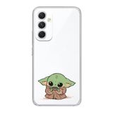 Manitoba Samsung Galaxy A25 Uyumlu Baby Yoda Tasarımlı Şeffaf Telefon Kılıfı, Silikon, Çok Renkli