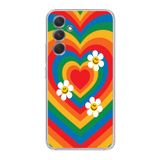 Manitoba Samsung Galaxy A25 Uyumlu Baskılı Yumuşak Silikon Şeffaf Telefon Kılıfı, Renkli Desen