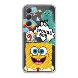 Manitoba Samsung Galaxy A25 Uyumlu Baskılı Yumuşak Silikon Şeffaf Telefon Kılıfı, SpongeBob Desen