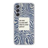 Manitoba Samsung Galaxy A25 Uyumlu Baskılı Yumuşak Silikon Şeffaf Telefon Kılıfı, Zebra Desen, Mavi