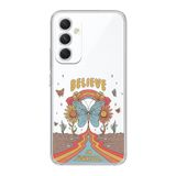 Manitoba Samsung Galaxy A25 Uyumlu Believe Tasarımlı Şeffaf Telefon Kılıfı, Çok Renkli