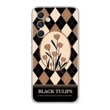 Manitoba Samsung Galaxy A25 Uyumlu Black Tulips Tasarımlı Şeffaf Telefon Kılıfı