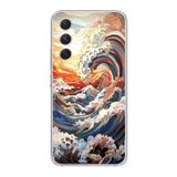 Manitoba Samsung Galaxy A25 Uyumlu Dalga Tasarımlı Şeffaf Telefon Kılıfı, Çok Renkli