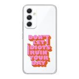 Manitoba Samsung Galaxy A25 Uyumlu, Dont Let Tasarımlı, Şeffaf Telefon Kılıfı, Çok Renkli