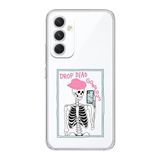 Manitoba Samsung Galaxy A25 Uyumlu Drop Dead Gorgeous Tasarımlı Şeffaf Telefon Kılıfı, Silikon, Çok Renkli
