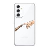 Manitoba Samsung Galaxy A25 Uyumlu El ve Pati Tasarımlı Şeffaf Telefon Kılıfı, Çok Renkli
