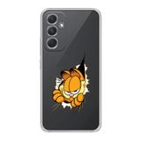 Manitoba Samsung Galaxy A25 Uyumlu Garfield Tasarımlı Baskılı Şeffaf Telefon Kılıfı