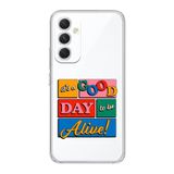 Manitoba Samsung Galaxy A25 Uyumlu, It's A Good Day Tasarımlı, Şeffaf Telefon Kılıfı, Çok Renkli