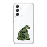 Manitoba Samsung Galaxy A25 Uyumlu Make That Money Tasarımlı Şeffaf Telefon Kılıfı, Çok Renkli