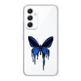 Manitoba Samsung Galaxy A25 Uyumlu Mavi Kelebek Tasarımlı Şeffaf Telefon Kılıfı