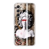 Manitoba Samsung Galaxy A25 Uyumlu Medusa Tasarımlı Şeffaf Telefon Kılıfı, Çok Renkli