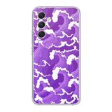 Manitoba Samsung Galaxy A25 Uyumlu Mor Dalgalar Tasarımlı Şeffaf Telefon Kılıfı