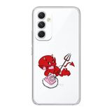 Manitoba Samsung Galaxy A25 Uyumlu Sevimli Minik Şeytan Tasarımlı Şeffaf Telefon Kılıfı, Çok Renkli
