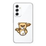 Manitoba Samsung Galaxy A25 Uyumlu Sinirli Ayı Tasarımlı Şeffaf Telefon Kılıfı, Silikon, Çok Renkli