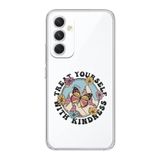 Manitoba Samsung Galaxy A25 Uyumlu Treat Yourself Tasarımlı Şeffaf Telefon Kılıfı, Çok Renkli