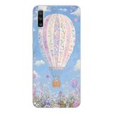 Manitoba Samsung Galaxy A30S/A50/A50S Uyumlu Baskılı Yumuşak Silikon Şeffaf Telefon Kılıfı, Çiçek Balon Deseni