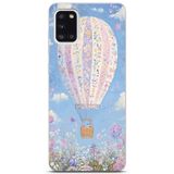 Manitoba Samsung Galaxy A31 Uyumlu Baskılı Yumuşak Silikon Şeffaf Telefon Kılıfı, Çiçek Balon Deseni