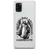 Manitoba Samsung Galaxy A31 Uyumlu Baskılı Yumuşak Silikon Şeffaf Telefon Kılıfı, St. Michael The Archangel Carmelite Desen