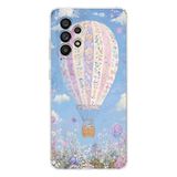 Manitoba Samsung Galaxy A32 Uyumlu Baskılı Yumuşak Silikon Şeffaf Telefon Kılıfı, Çiçek Balon Deseni