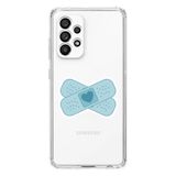 Manitoba Samsung Galaxy A32 Uyumlu Kalp Yara Bandı Tasarımlı Şeffaf Telefon Kılıfı, Çok Renkli