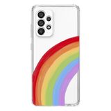 Manitoba Samsung Galaxy A33 ile Uyumlu Baskılı Yumuşak Silikon Şeffaf Telefon Kılıfı, Gökkuşağı Desen