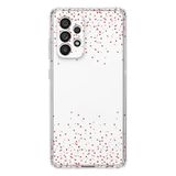 Manitoba Samsung Galaxy A33 ile Uyumlu Baskılı Yumuşak Silikon Şeffaf Telefon Kılıfı, Kalp Deseni
