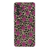Manitoba Samsung Galaxy A33 ile Uyumlu Baskılı Yumuşak Silikon Şeffaf Telefon Kılıfı, Leopar Desen, Pembe