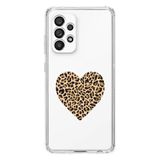 Manitoba Samsung Galaxy A33 ile Uyumlu Baskılı Yumuşak Silikon Şeffaf Telefon Kılıfı, Leopar Desen