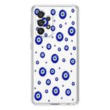 Manitoba Samsung Galaxy A33 ile Uyumlu Baskılı Yumuşak Silikon Şeffaf Telefon Kılıfı, Nazar Boncuğu Deseni