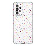 Manitoba Samsung Galaxy A33 ile Uyumlu Baskılı Yumuşak Silikon Şeffaf Telefon Kılıfı, Renkli Yıldız Deseni