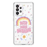 Manitoba Samsung Galaxy A33 ile Uyumlu Busy Doin Nothing Tasarımlı Şeffaf Telefon Kılıfı, Çok Renkli