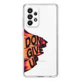Manitoba Samsung Galaxy A33 ile Uyumlu Dont Give Up Tasarımlı Şeffaf Telefon Kılıfı, Çok Renkli