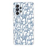 Manitoba Samsung Galaxy A33 ile Uyumlu Kedi ve Köpek Tasarımlı Şeffaf Telefon Kılıfı