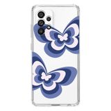 Manitoba Samsung Galaxy A33 ile Uyumlu Kelebek Tasarımlı Şeffaf Telefon Kılıfı, Çok Renkli