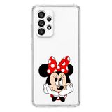 Manitoba Samsung Galaxy A33 ile Uyumlu Minnie Mouse Tasarımlı Şeffaf Telefon Kılıfı, Silikon, Çok Renkli