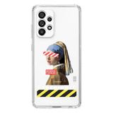Manitoba Samsung Galaxy A33 ile Uyumlu Post Modernism Tasarımlı Şeffaf Telefon Kılıfı, Çok Renkli