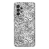 Manitoba Samsung Galaxy A33 ile Uyumlu Zebra Leopar Desen Baskılı Şeffaf Silikon Telefon Kılıfı