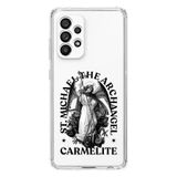 Manitoba Samsung Galaxy A33 Uyumlu Baskılı Yumuşak Silikon Şeffaf Telefon Kılıfı, St. Michael Archangel Carmelite Desen