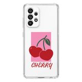 Manitoba Samsung Galaxy A33 Uyumlu Cherry Tasarımlı Baskılı Şeffaf Telefon Kılıfı
