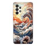 Manitoba Samsung Galaxy A33 Uyumlu Dalga Tasarımlı Şeffaf Telefon Kılıfı, Çok Renkli