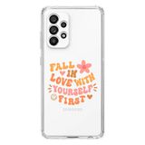 Manitoba Samsung Galaxy A33 Uyumlu Fall In Love Tasarımlı Şeffaf Telefon Kılıfı, Çok Renkli
