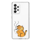 Manitoba Samsung Galaxy A33 Uyumlu Garfield Tasarımlı Baskılı Şeffaf Telefon Kılıfı